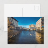 Rivierzicht met brug Stedelijk landschap Briefkaart (Voorkant / Achterkant)