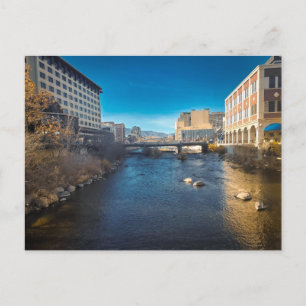 Rivierzicht met brug Stedelijk landschap Briefkaart
