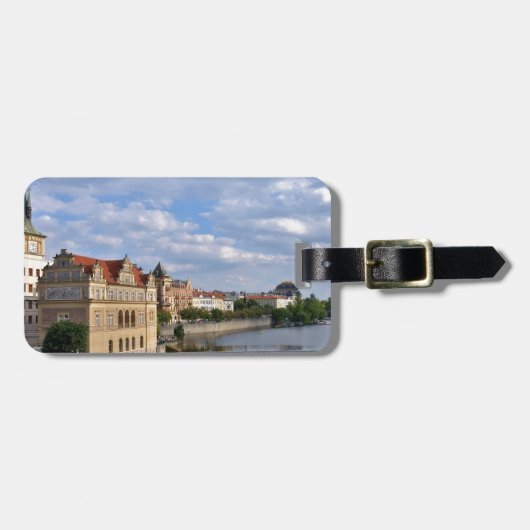 Rivierzijde van Praag, Tsjechische Republiek Bagagelabel (Voorkant horizontaal)