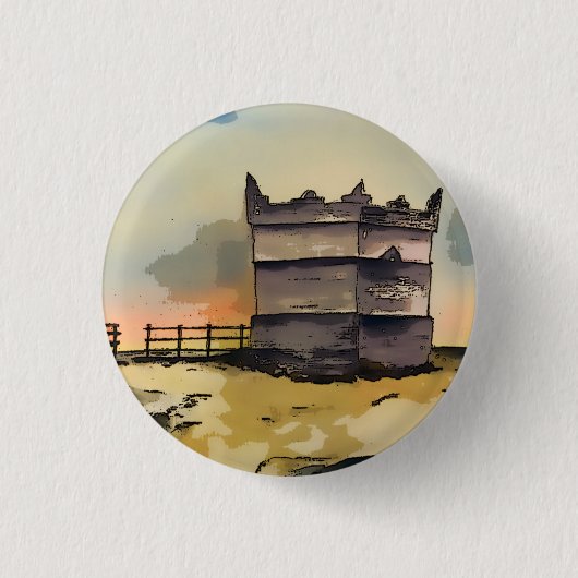 Rivington Pike Lookout Tower Ronde Button 3,2 Cm (Voorkant)