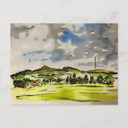 Rivington Winter Hill Landschap Briefkaart (Voorkant)
