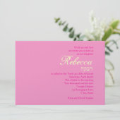 Rivka Custom Bat Mitzvah Invitation Pink Paars Kaart (Staand voorkant)
