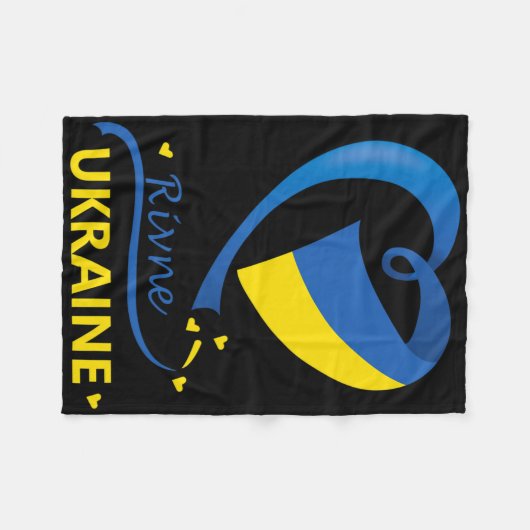 Rivne Ukraine National Flag Heart Emblem Crest  Fleece Deken (Voorkant (Horizontaal))