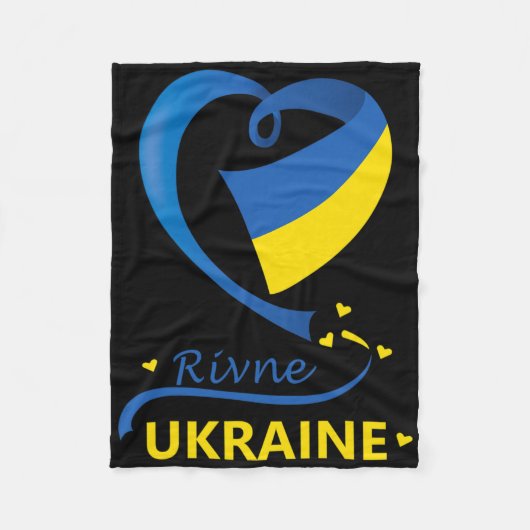 Rivne Ukraine National Flag Heart Emblem Crest  Fleece Deken (Voorkant)