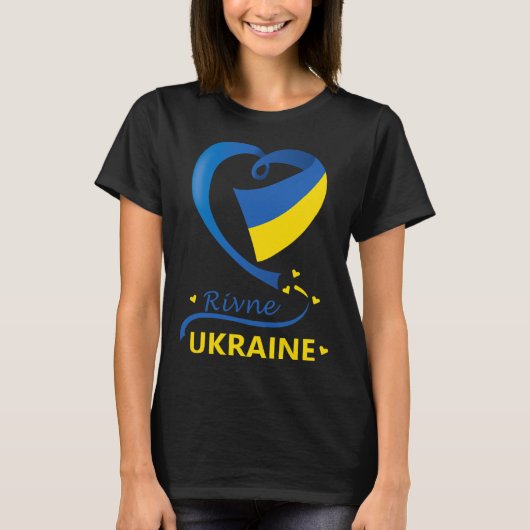 Rivne Ukraine National Flag Heart Emblem Crest  T-shirt (Voorkant)