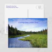 Rivulet van Jordan Pond Briefkaart (Voorkant / Achterkant)