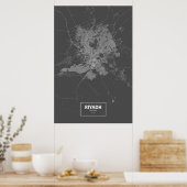 Riyad, Saoedi-Arabië (wit op zwart) Poster (Keuken)
