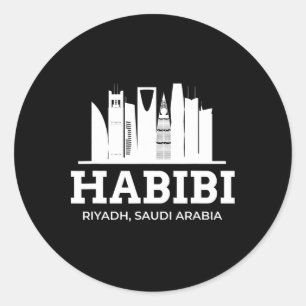 Riyadh Habibi Love Saudi-Arabië Vakantie Souvenir Ronde Sticker
