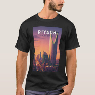 Riyadh Saoedi-Arabië Illustratie Reis Kunst Retro T-shirt