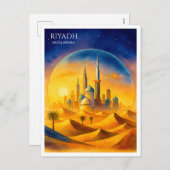 Riyadh Saoedi-Arabië Waterverf Skyline Feestdagenkaart (Voorkant / Achterkant)