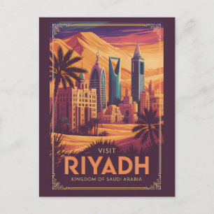 Riyadh Saoedi-Arabië Woestijn Illustratie Reis Kun Briefkaart