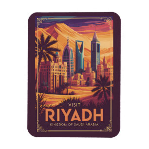 Riyadh Saoedi-Arabië Woestijn Illustratie Reis Kun Magneet