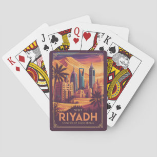 Riyadh Saoedi-Arabië Woestijn Illustratie Reis Kun Pokerkaarten