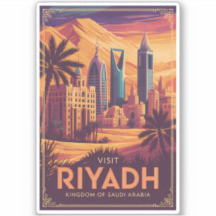 Riyadh Saoedi-Arabië Woestijn Illustratie Reis Kun Sticker