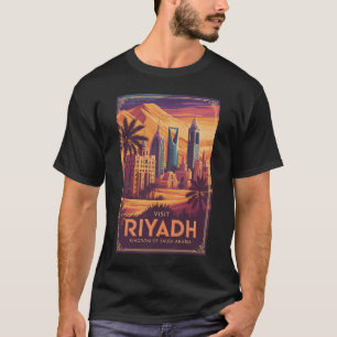 Riyadh Saoedi-Arabië Woestijn Illustratie Reis Kun T-shirt