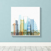Riyadh, Saudi-Arabië | City Skyline Canvas Afdruk (Insitu (Houten vloer))