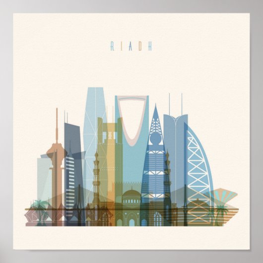 Riyadh, Saudi-Arabië | City Skyline Poster (Voorkant)