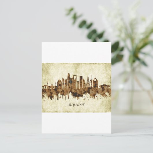 Riyadh Saudi-Arabië Cityscape Feestdagenkaart (Staand voorkant)