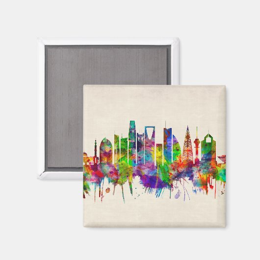 Riyadh Saudi-Arabië Skyline Magneet (Voorkant / Achterkant)