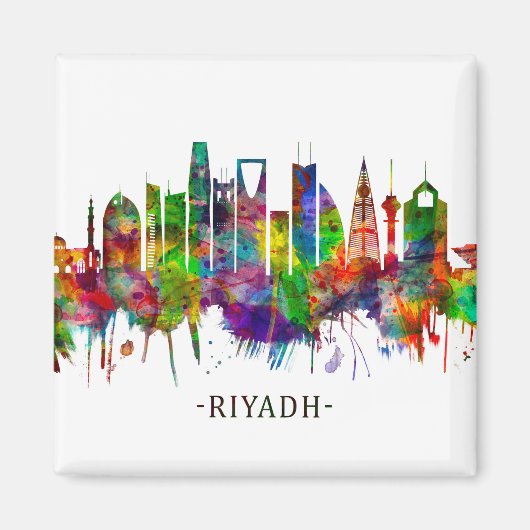 Riyadh Saudi-Arabië Skyline Magneet (Voorkant)