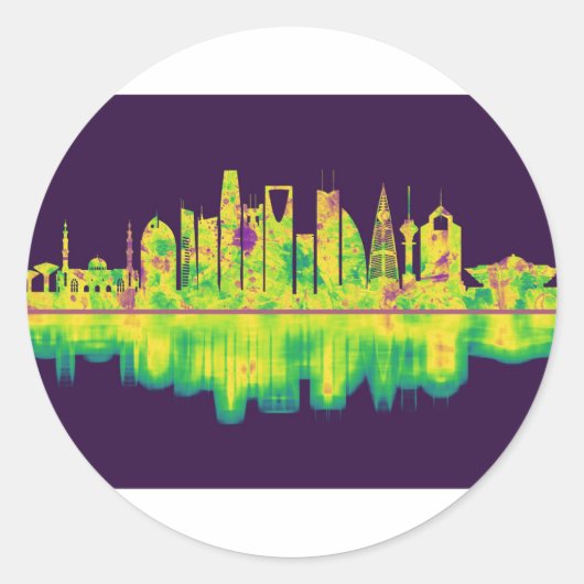 Riyadh Saudi-Arabië Skyline Ronde Sticker (Voorkant)
