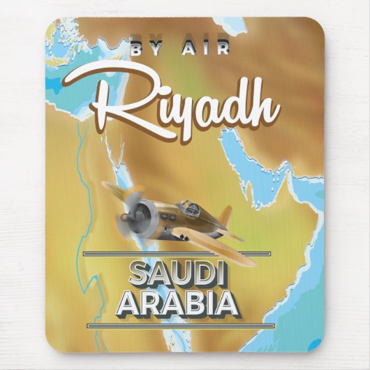 Riyadh Saudi-Arabië vintage reisposter Muismat (Voorkant)