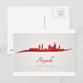 Riyadh skyline in red.jpg briefkaart (Voorkant / Achterkant)