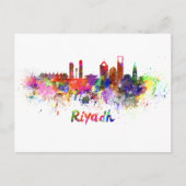 Riyadh skyline in watercolor briefkaart (Voorkant)