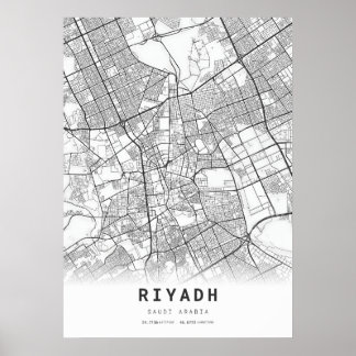 Riyadh Stadsplattegrond Poster