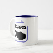 Riyah-Li Design Deuces Tweekleurige Koffiemok (Voorkant links)
