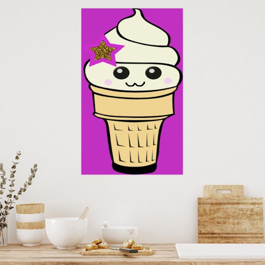 Riyah-Li Design Kawaii Ice Cream Poster (Keuken)