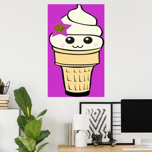 Riyah-Li Design Kawaii Ice Cream Poster (Thuiskantoor)