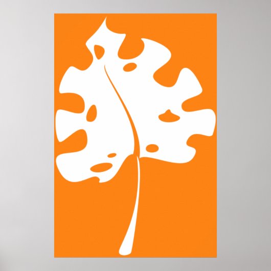 Riyah-Li Design Oranje Leaf Poster (Voorkant)