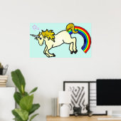 Riyah-Li Design Rainbow Pooping Unicorn Poster (Thuiskantoor)