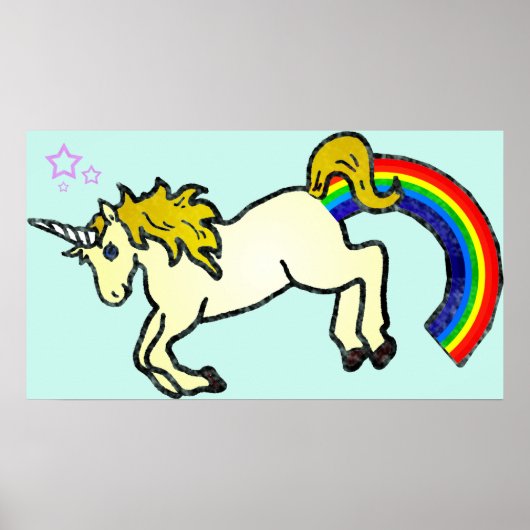 Riyah-Li Design Rainbow Pooping Unicorn Poster (Voorkant)