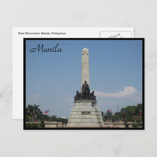 rizal monument manila briefkaart (Voorkant / Achterkant)