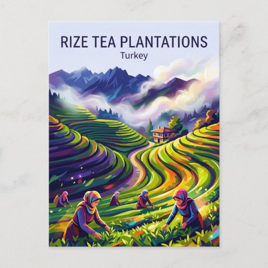 Rize Theeplantages Turkije Briefkaart (Voorkant)