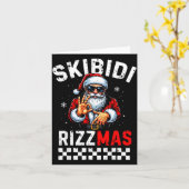 Rizz Christmas Santa 6 7 Funny Xmas Skibidi Rizzma Kaart (Gele Bloem)