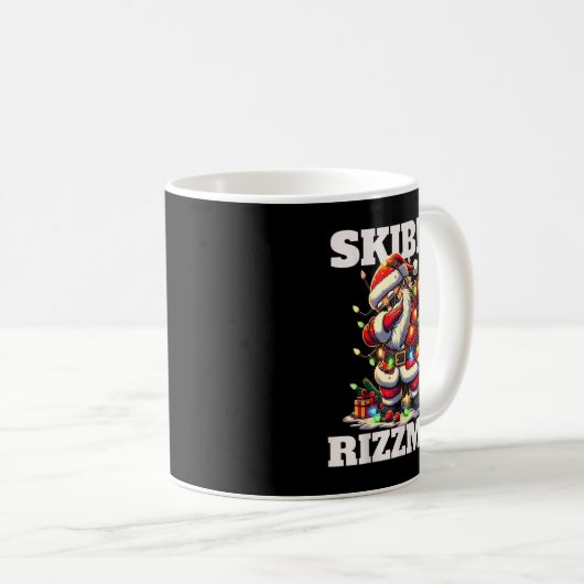 Rizz Christmas Santa Funny Xmas Gen Alpha Skibidi  Koffiemok (Voorkant rechts)