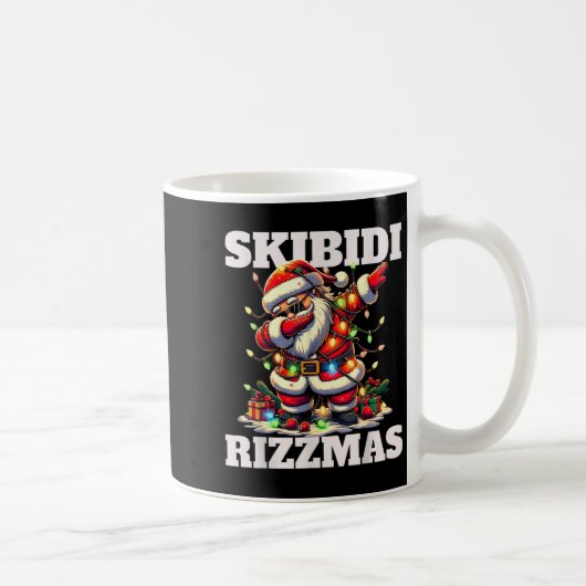Rizz Christmas Santa Funny Xmas Gen Alpha Skibidi  Koffiemok (Rechts)