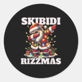 Rizz Christmas Santa Funny Xmas Gen Alpha Skibidi  Ronde Sticker (Voorkant)