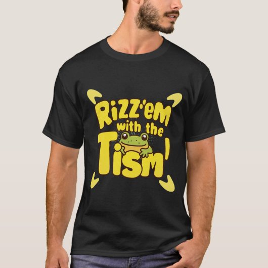 Rizz em met de tim voor autisme t-shirt (Voorkant)