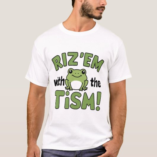 Rizz em met de tim voor autisme t-shirt (Voorkant)
