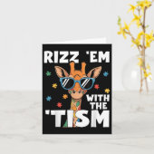 Rizz EM met de TISM Autisme Giraffe Grappig Autism Kaart (Gele Bloem)