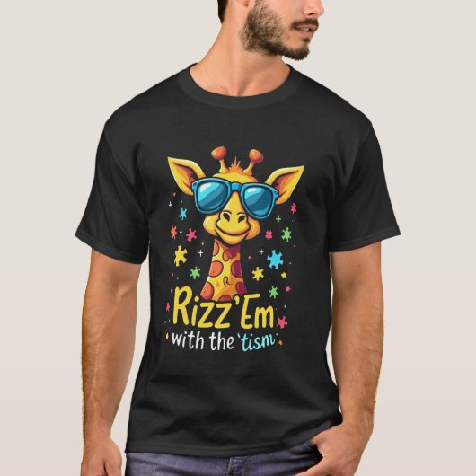 Rizz 'Em met de TISM Grappige Asperger Autisme Bew T-shirt (Voorkant)