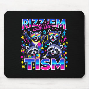Rizz em met het tism autistische wasbeer meme auti muismat