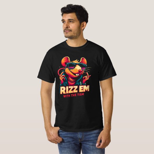 Rizz Em met het Tism Rat T-shirt – Funny Cool Gra (Voorkant volledig)