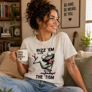 Rizz 'em met The 'Tism Grappige Kikker Tri-Blend Shirt