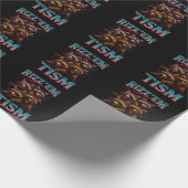 Rizz Em With The Tism Meme Autism Funny Racoon Cadeaupapier (Hoek)