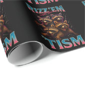 Rizz Em With The Tism Meme Autism Funny Racoon Cadeaupapier (Rol Hoek)